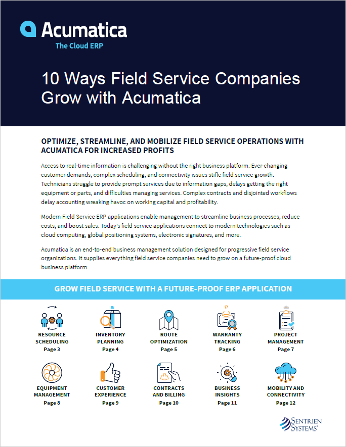 10 Ways Field Service Companies Grow With Acumatica eBook